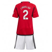 Billiga Manchester United Victor Lindelof #2 Barnkläder Hemma fotbollskläder till baby 2023-24 Kortärmad (+ Korta byxor)